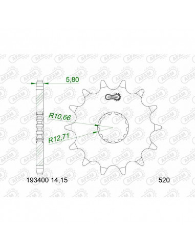 Pignon AFAM 15 dents acier standard...